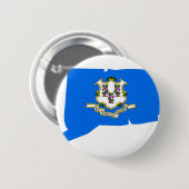 Connecticut-Flaggen-Karte Button (Vorne & Hinten)