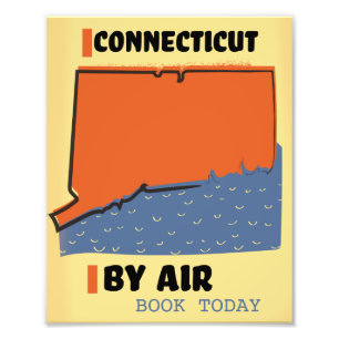 Connecticut Flugreiseplakat Fotodruck