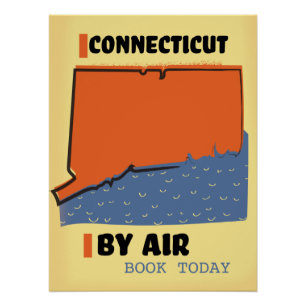 Connecticut Flugreiseplakat Poster