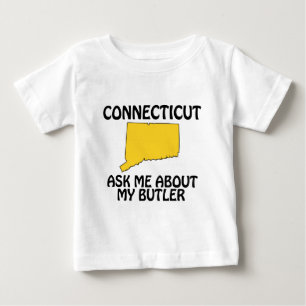 Connecticut - Frag mich nach meinem Butler Baby T-shirt