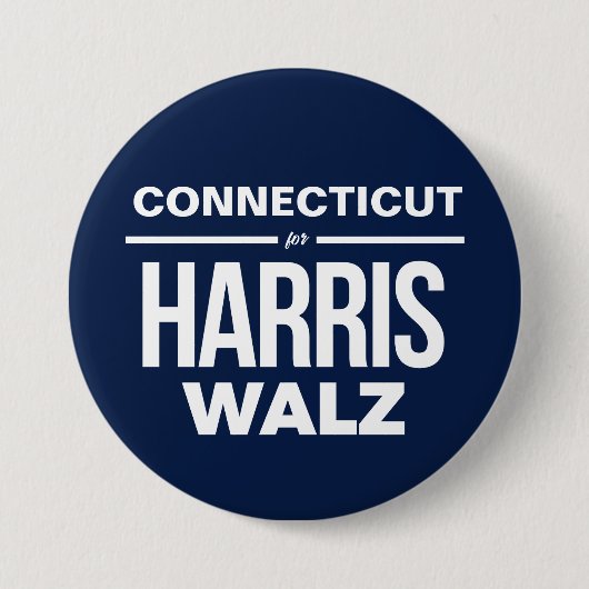 Connecticut für Harris Walz Button (Vorderseite)