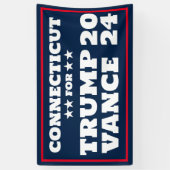 Connecticut für Trump Vance 2024-Banner Banner (Vertikal)