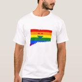 Connecticut Gay Pride Rainbow Flag Herz GLBTQ T-Shirt (Vorderseite)
