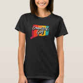 Connecticut Girl Zuhause Staat Retro 70er Stripes  T-Shirt (Vorderseite)