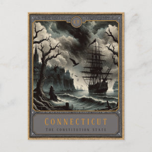Connecticut   Gothic Art Postkarte