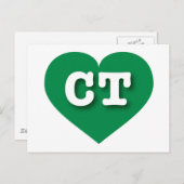 Connecticut Green Heart - I Liebe CT Postkarte (Vorne/Hinten)