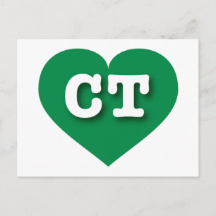 Connecticut Green Heart - I Liebe CT Postkarte