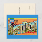 Connecticut-Gruß Retro-Postkarte Postkarte (Vorne/Hinten)