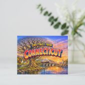 Connecticut Grußkarte Postkarte (Stehend Vorderseite)