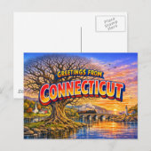Connecticut Grußkarte Postkarte (Vorne/Hinten)