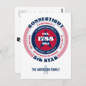 Connecticut, Hartford CT, Patriotic Monogram Postkarte (Vorne/Hinten)