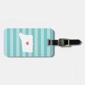 Connecticut Heart | Zuhause Staat Gepäckanhänger (Vorderseite horizontal)