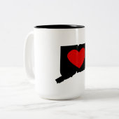 Connecticut-Herz Zweifarbige Tasse (Vorderseite Links)