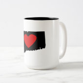 Connecticut-Herz Zweifarbige Tasse (VorderseiteRechts)