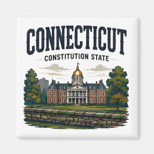 Connecticut Historische Panoramareise Magnet