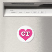 Connecticut Hot Pink Heart - I Liebe CT Magnet (In Situ (Geschirrspüler))