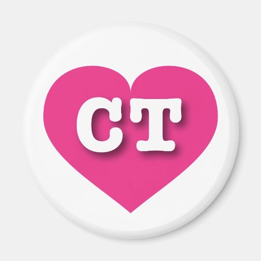 Connecticut Hot Pink Heart - I Liebe CT Magnet (Vorne)