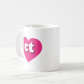 Connecticut Hot-Pink-Herz - I Liebe Kaffeetasse (Vorderseite Links)
