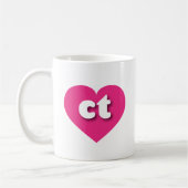 Connecticut Hot-Pink-Herz - I Liebe Kaffeetasse (Links)