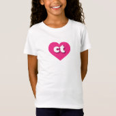 Connecticut Hot-Pink-Herz - I Liebe T-Shirt (Vorderseite)