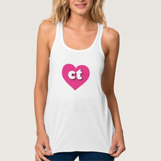 Connecticut Hot-Pink-Herz - I Liebe Tank Top (Vorderseite)