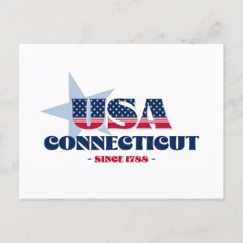 Connecticut in Rot, Weiß und Blau Postkarte
