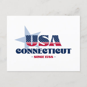 Connecticut in Rot, Weiß und Blau Postkarte