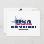 Connecticut in Rot, Weiß und Blau Postkarte (Vorne/Hinten)