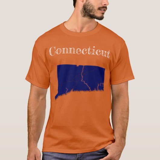 Connecticut Interstate [Navy Blue Design] T-Shirt (Vorderseite)