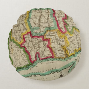 Connecticut-Karte Rundes Kissen