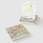 Connecticut-Karte Steinuntersetzer (Seitenansicht)