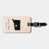 Connecticut-Karten-Hochzeits-Gepäckanhänger, der Gepäckanhänger (Vorderseite horizontal)