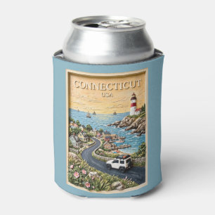 Connecticut Küstenleuchtturm Vintage-Roadtrip Dosenkühler