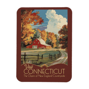 Connecticut Landreise Kunst Vintage Magnet