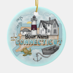 Connecticut Leuchtturm-Ornament Keramik Ornament