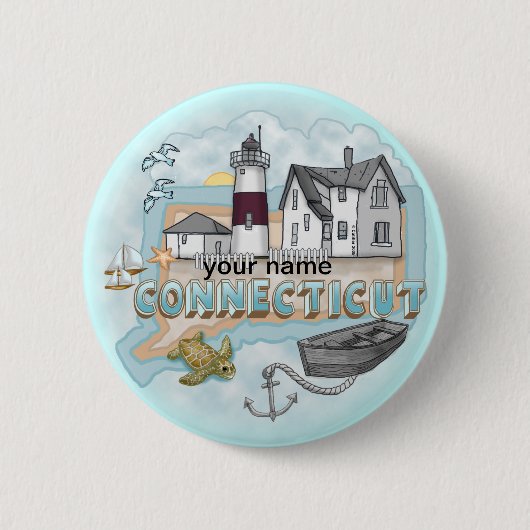 Connecticut Leuchtturm Pin-Button Button (Vorderseite)