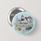 Connecticut Leuchtturm Pin-Button Button (Vorne & Hinten)
