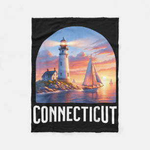 Connecticut Leuchtturm Segelboot Souvenir Ozean Me Fleecedecke