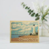Connecticut Lighthouse Postcard Vintage Travel Postkarte (Stehend Vorderseite)