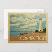 Connecticut Lighthouse Postcard Vintage Travel Postkarte (Vorne/Hinten)
