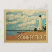 Connecticut Lighthouse Postcard Vintage Travel Postkarte (Vorderseite)