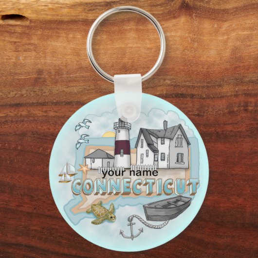 Connecticut Lighthouse Schlüsselanhänger (Vorderseite)