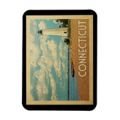 Connecticut Lighthouse Vintage Travel Magnet (Vertikal)