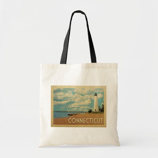 Connecticut Lighthouse Vintage Travel Tragetasche (Vorne)