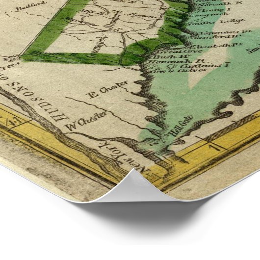 Connecticut Map Poster (Ecke)