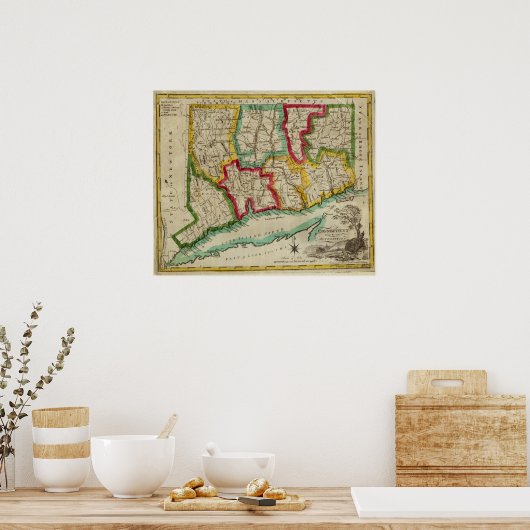 Connecticut Map Poster (Küche)