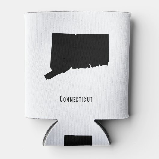 Connecticut Map - Schwarz und Weiß Modernes Einfac Dosenkühler (Vorderseite)