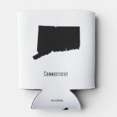 Connecticut Map - Schwarz und Weiß Modernes Einfac Dosenkühler (Rückseite)