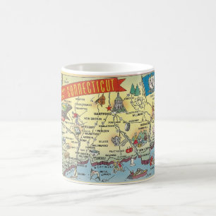 Connecticut Map-Tasse Kaffeetasse