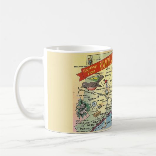 Connecticut Map-Tasse Kaffeetasse (Links)